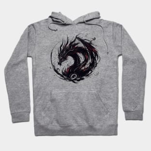 Japanese dragon painted in ink Hoodie